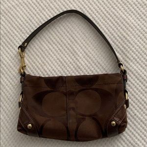 vintage brown coach hand bag